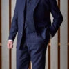Cotton/Linen Blend Navy Blue Jacket (JA460)