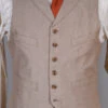 Cotton / Linen Blend Biscuit Coloured Waistcoat (WC450)