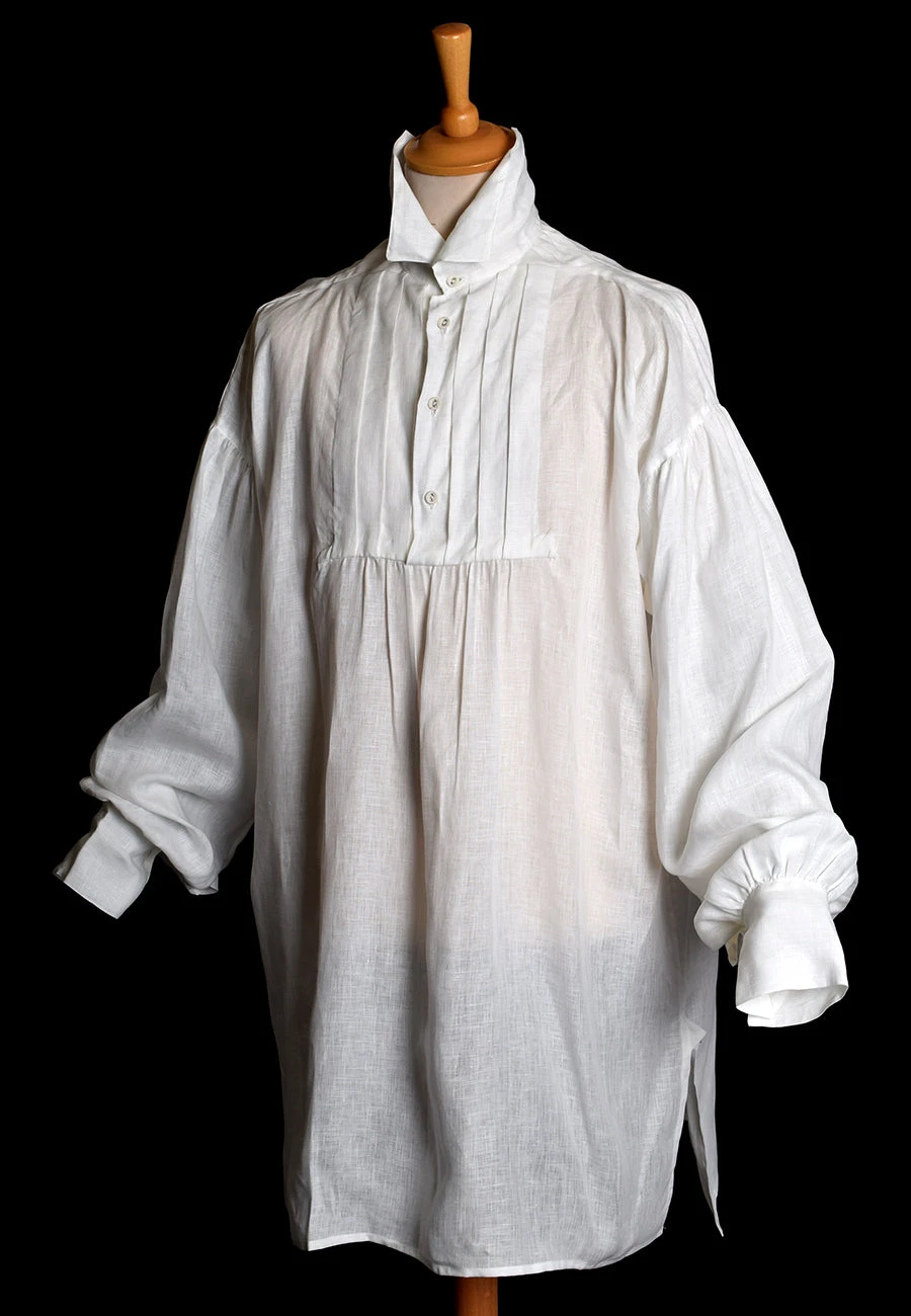 Linen Pleated Front Early Victorian Shirt (SH140) 1 Linen Pleated Front Early Victorian Shirt (SH140)