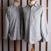 Grey Marl Stripe Grandad Shirt - Collarless Or Collar Attached (SH2123)