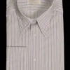 Replica Striped Fabric Spearpoint Collar Shirt | Permanent Stock (SH190R) - Colour 60 - Black, Grey & White Stripe