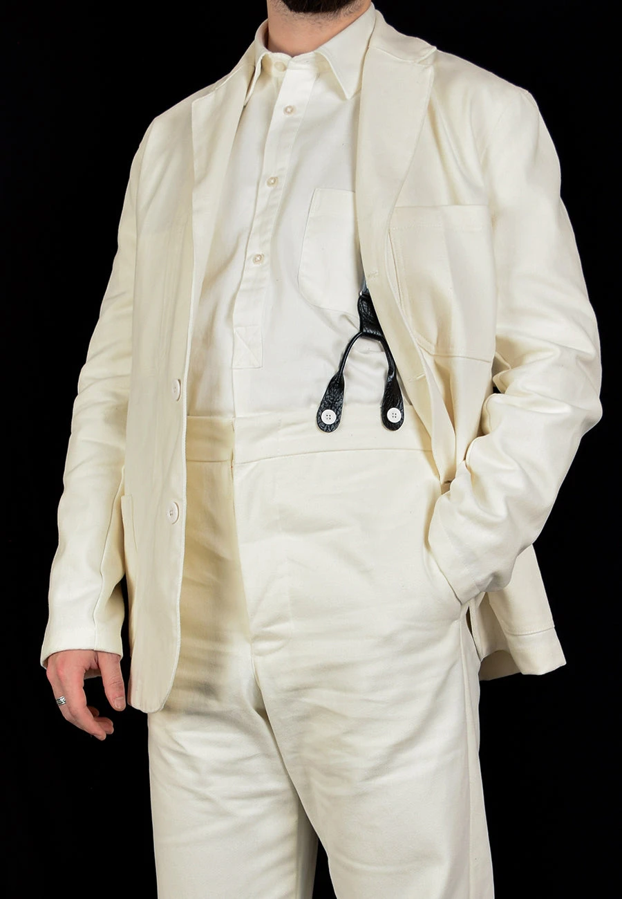 Dyeable White Cotton Drill Work Jacket (JA105) 1 Dyeable White Cotton Drill Work Jacket (JA105)