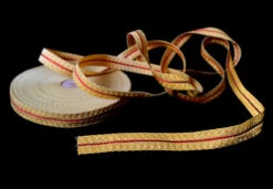 Gold Coloured Braid With Red Stripe 20mm (BDG019)