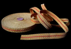 Gold Mylar Braid With Red Stripe 20 Mm (BDG009)