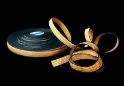 Gold Coloured Braid With Green Border 15mm (BDGS012)