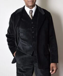 Black Corduroy Informal Lined C20th Jacket (JA1920-BC) -Urban Mode Shop BC1