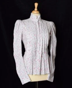 Liberty Print Fabric Ladies Victorian Blouse (BL002) -Urban Mode Shop BL002 Pink Jubilee Floral