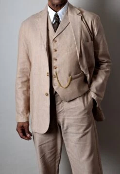 Cotton/Linen Blend Biscuit Coloured Suits (GR450)