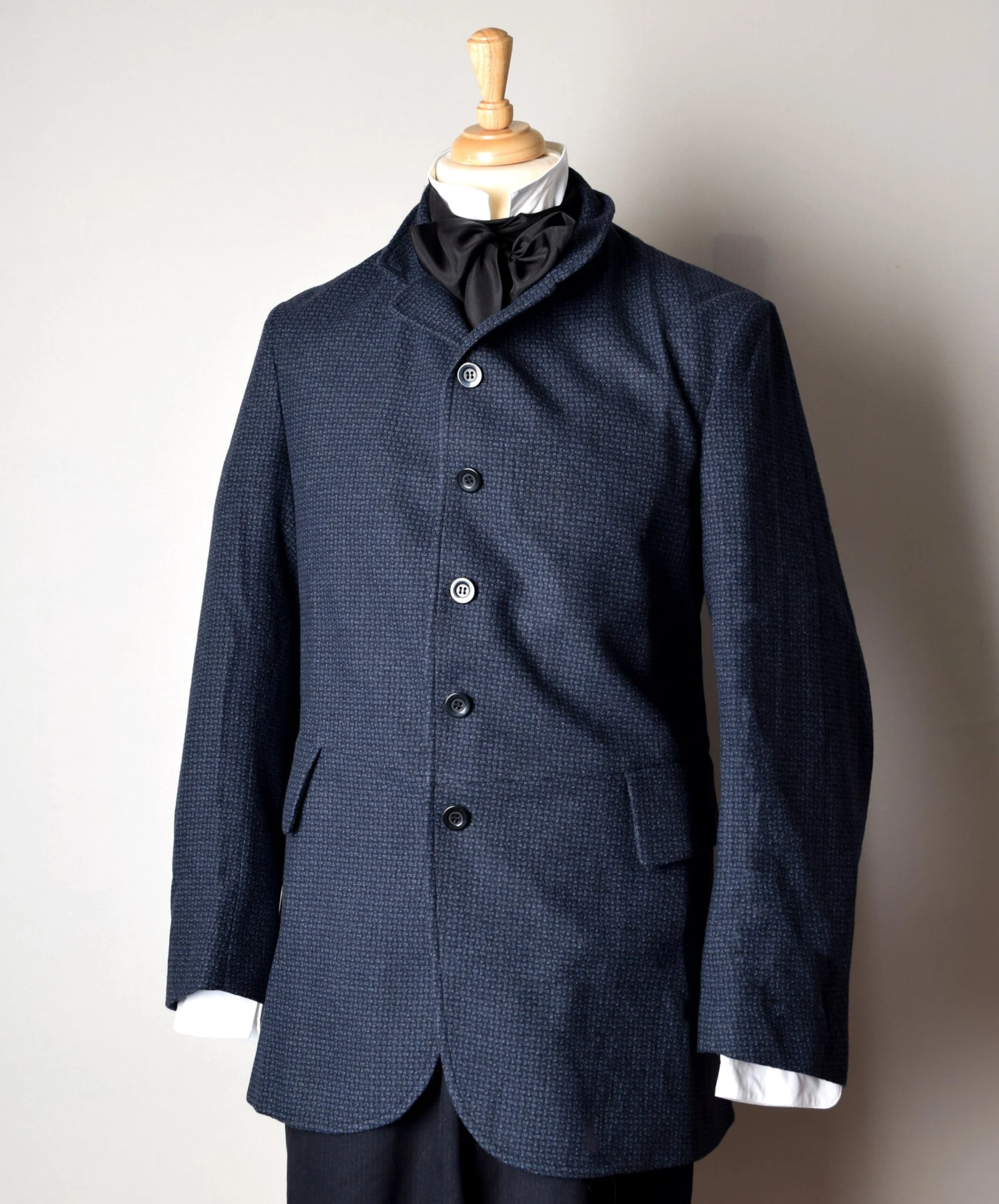 Navy Basketweave Late Victorian Coat (JA1880-505) 2 Navy Basketweave Late Victorian Coat (JA1880-505) - Image 2