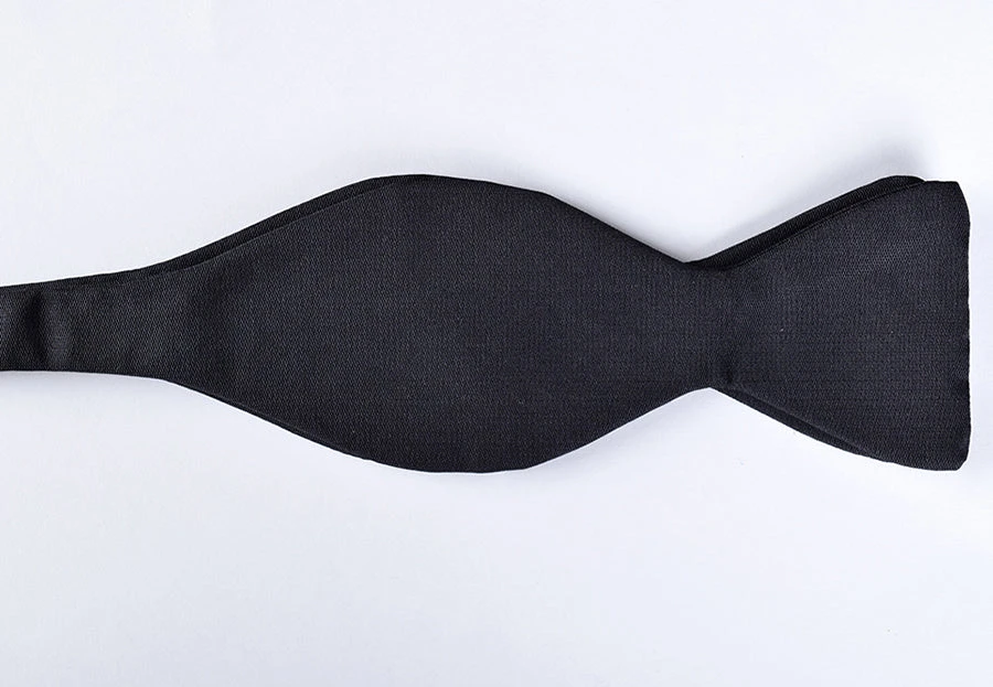 Sized Black Silk Bow Ties - Self Tie (CR535B) 1 Sized Black Silk Bow Ties - Self Tie (CR535B)