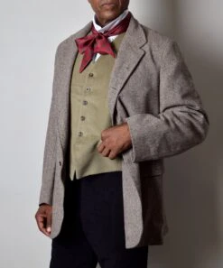 Coffee Herringbone Late Victorian Coat (JA1880-504)