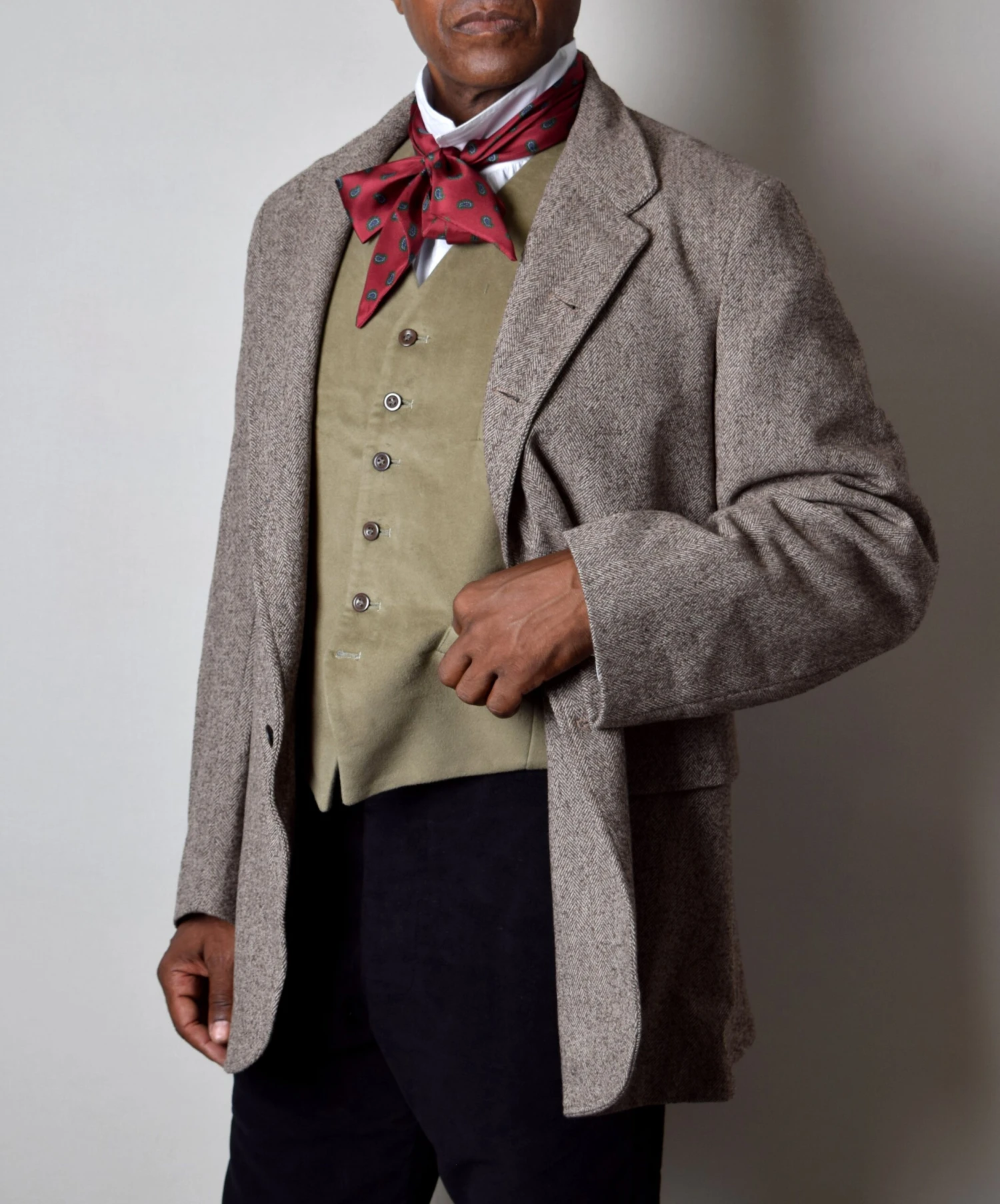 Coffee Herringbone Late Victorian Coat (JA1880-504) 1 Coffee Herringbone Late Victorian Coat (JA1880-504)