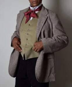 Coffee Herringbone Late Victorian Coat (JA1880-504) 10 Coffee Herringbone Late Victorian Coat (JA1880-504) -Urban Mode Shop Coffee Herringbone Late Victorian Coat JA1880 504 Front 2