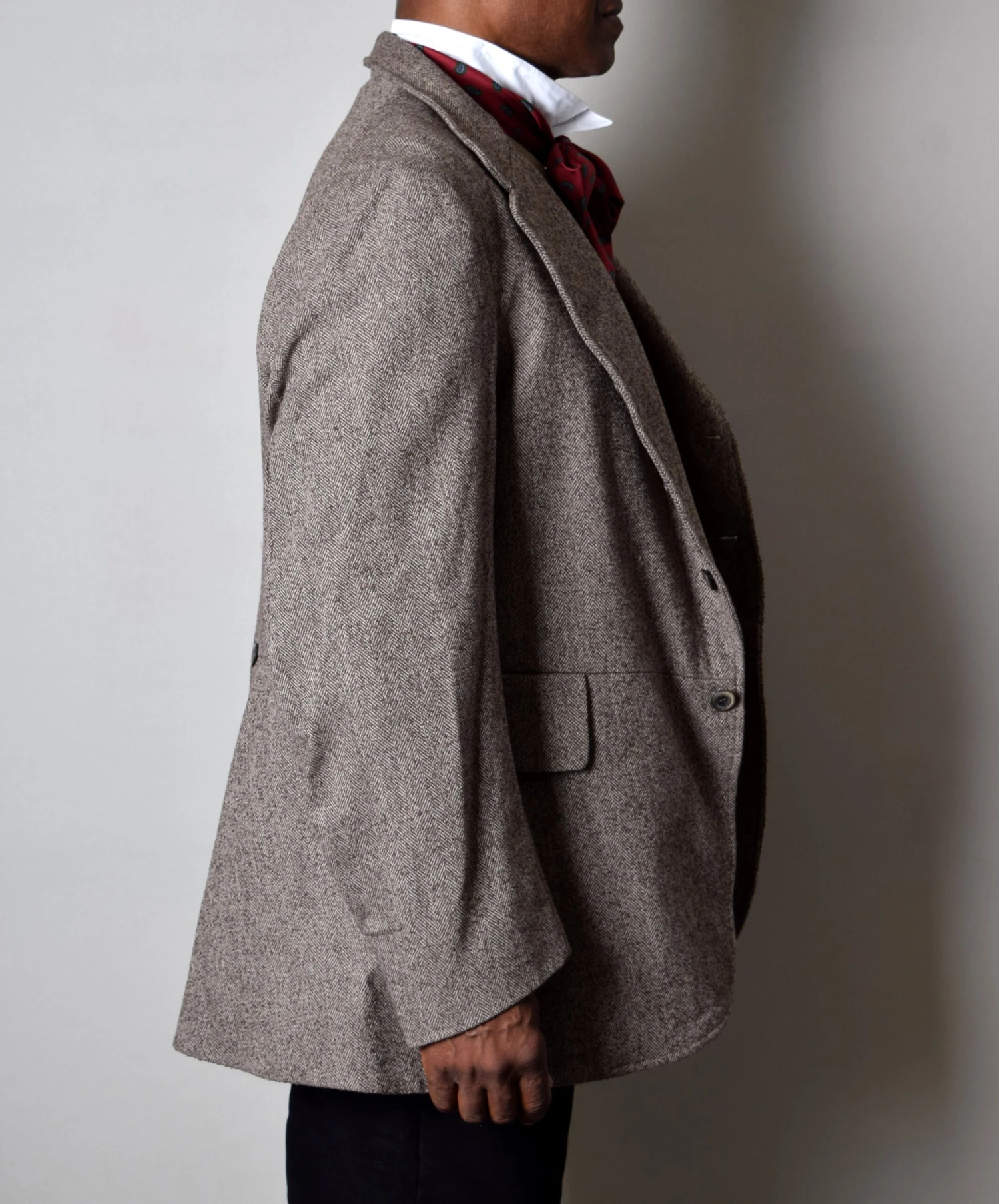 Coffee Herringbone Late Victorian Coat (JA1880-504) 2 Coffee Herringbone Late Victorian Coat (JA1880-504) - Image 2