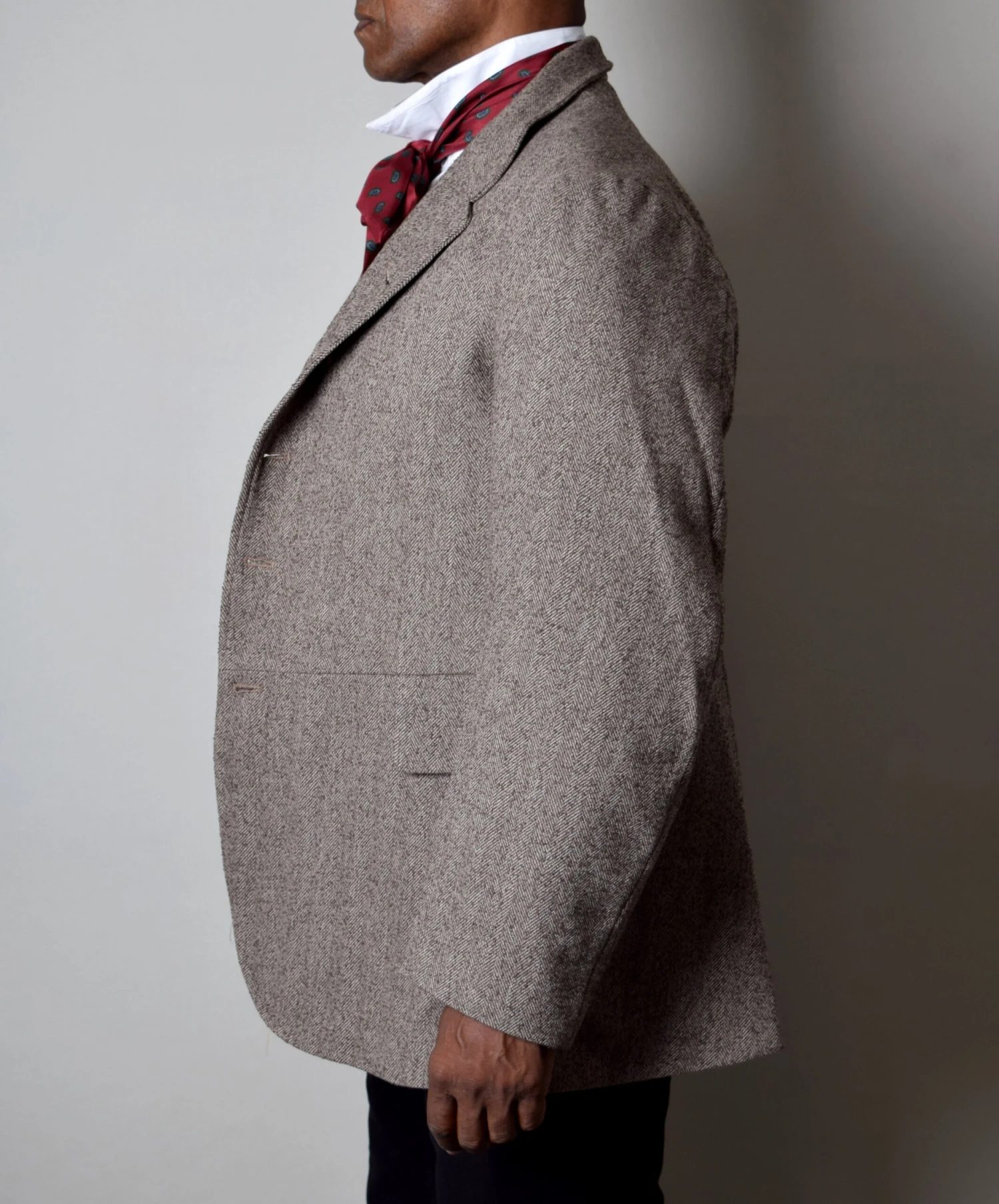 Coffee Herringbone Late Victorian Coat (JA1880-504) 4 Coffee Herringbone Late Victorian Coat (JA1880-504) - Image 4