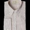 Replica Striped Fabric Spearpoint Collar Shirt | Permanent Stock (SH190R) - Colour 78 - Wine/Ivory/Grey Stripe