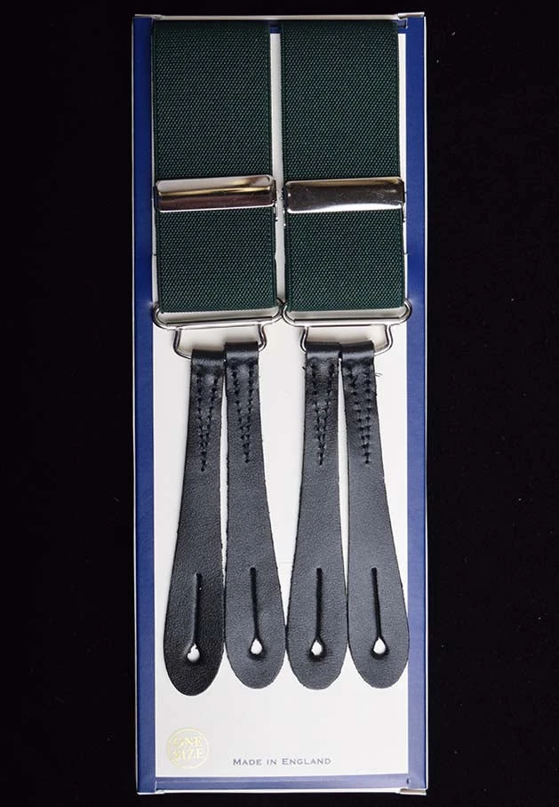 Plain Coloured Button-on Braces With Stamped Leather Ends (BR700) 11 Plain Coloured Button-on Braces With Stamped Leather Ends (BR700) - Image 11