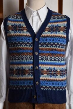 Button Through Fair Isle Waistcoat (KN150) -Urban Mode Shop DSC 3104