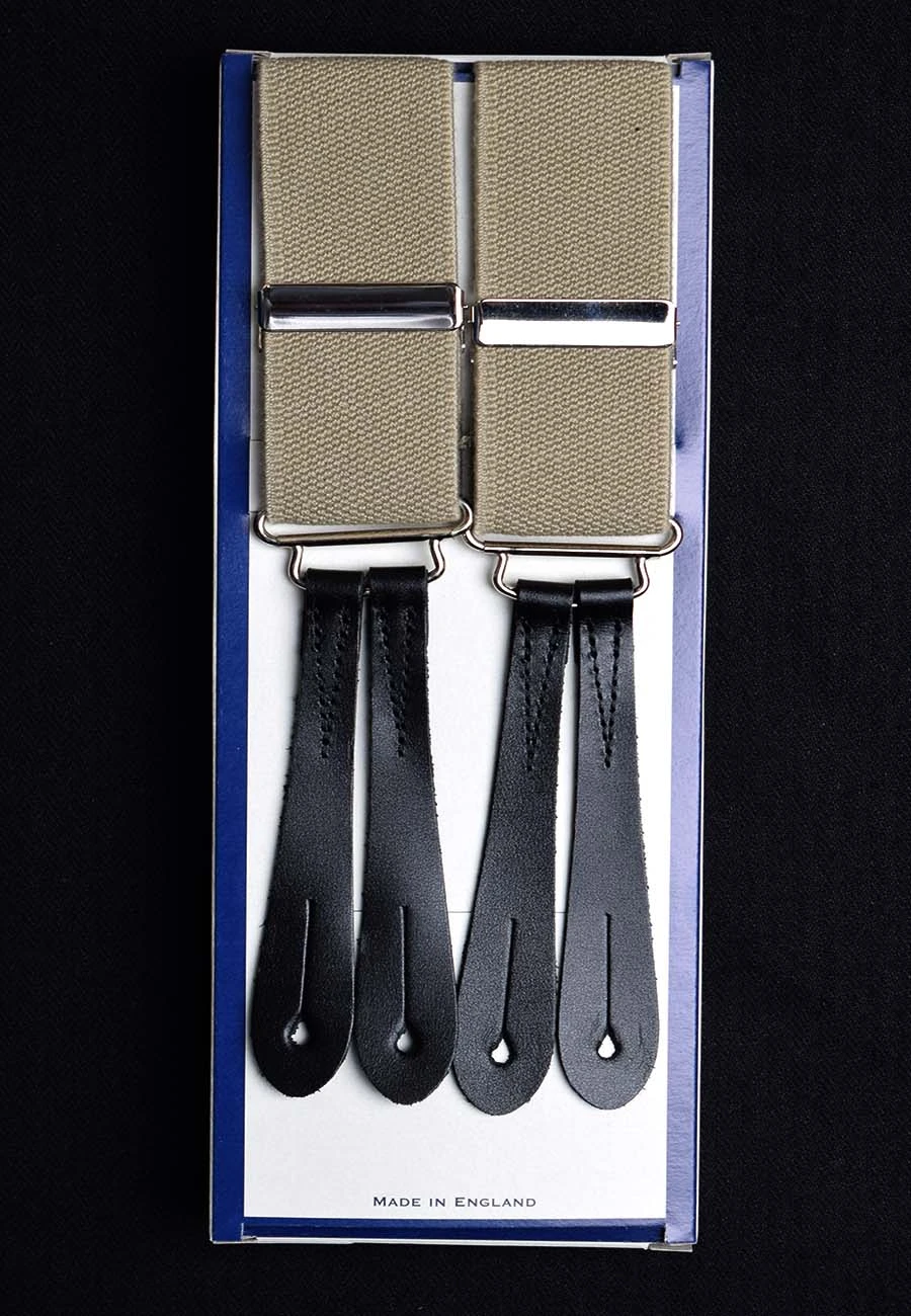 Plain Coloured Button-on Braces With Stamped Leather Ends (BR700) 12 Plain Coloured Button-on Braces With Stamped Leather Ends (BR700) - Image 12