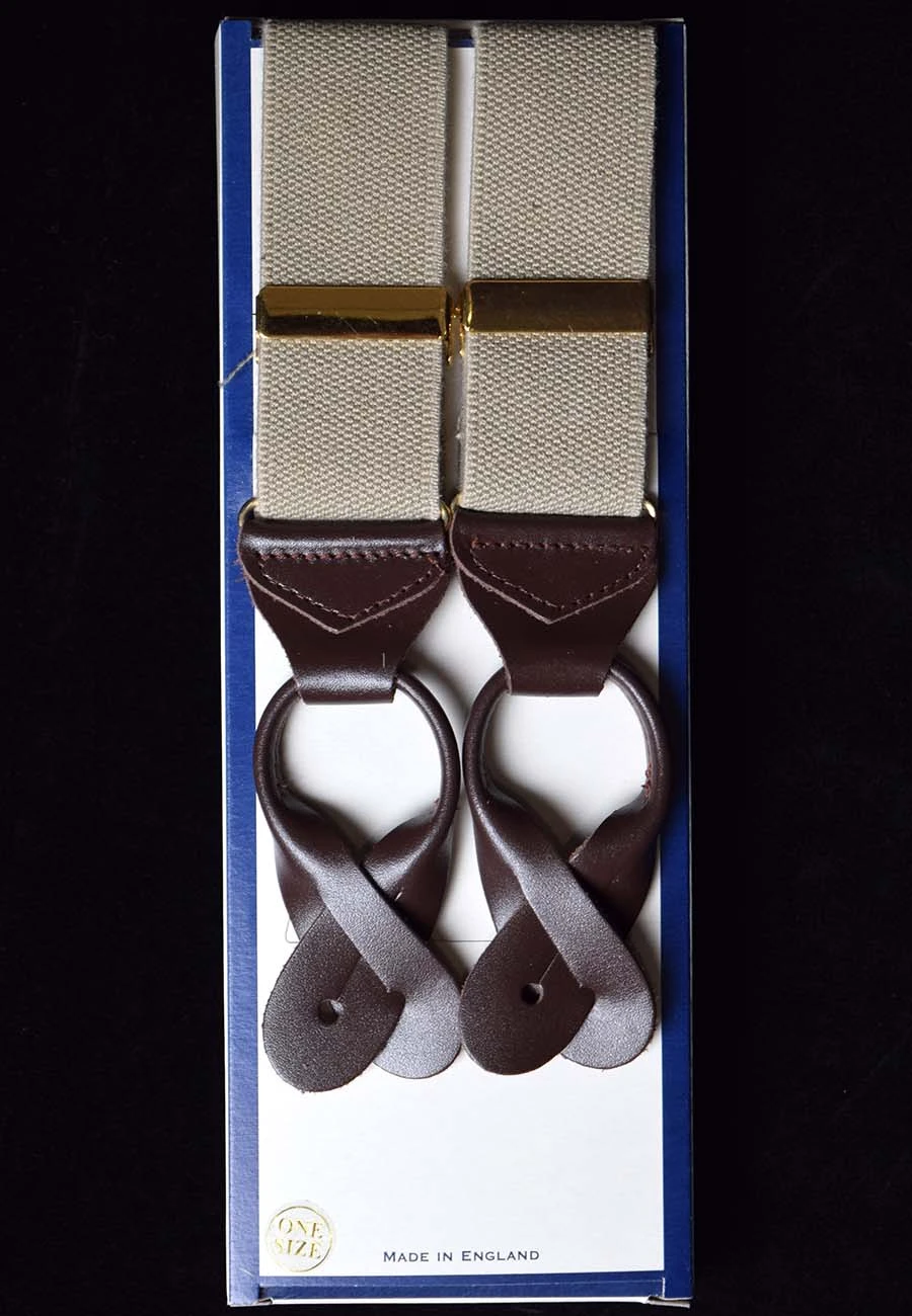 Plain Coloured Button-On Braces With Leather Runner Ends(BR715) 6 Plain Coloured Button-On Braces With Leather Runner Ends(BR715) - Image 6