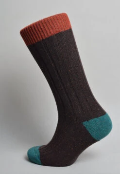 Scott-Nichol Wool Socks (SO176) -Urban Mode Shop DarkBrownFleck