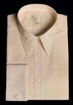 Plain Coloured Spearpoint Collar Shirt | Early C20th (SH190P) - Double Cuff -Urban Mode Shop DarkIvory 5ec9e8fd 9758 4ce8 be51 686ec3de0bc2
