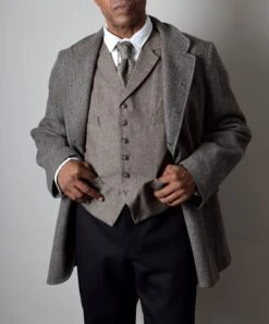 Grey Brown Twist Late Victorian Coat (JA1880-333) -Urban Mode Shop Edit1 0ce33d47 ed18 45b3 907f 270a8f454cb7