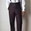 Dark Brown Brushed Cotton Herringbone Fishtail Back Trousers (TR420)