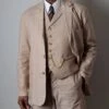 Cotton/Linen Blend Biscuit Coloured Jacket - Shorter Sleeve (JA450-S)