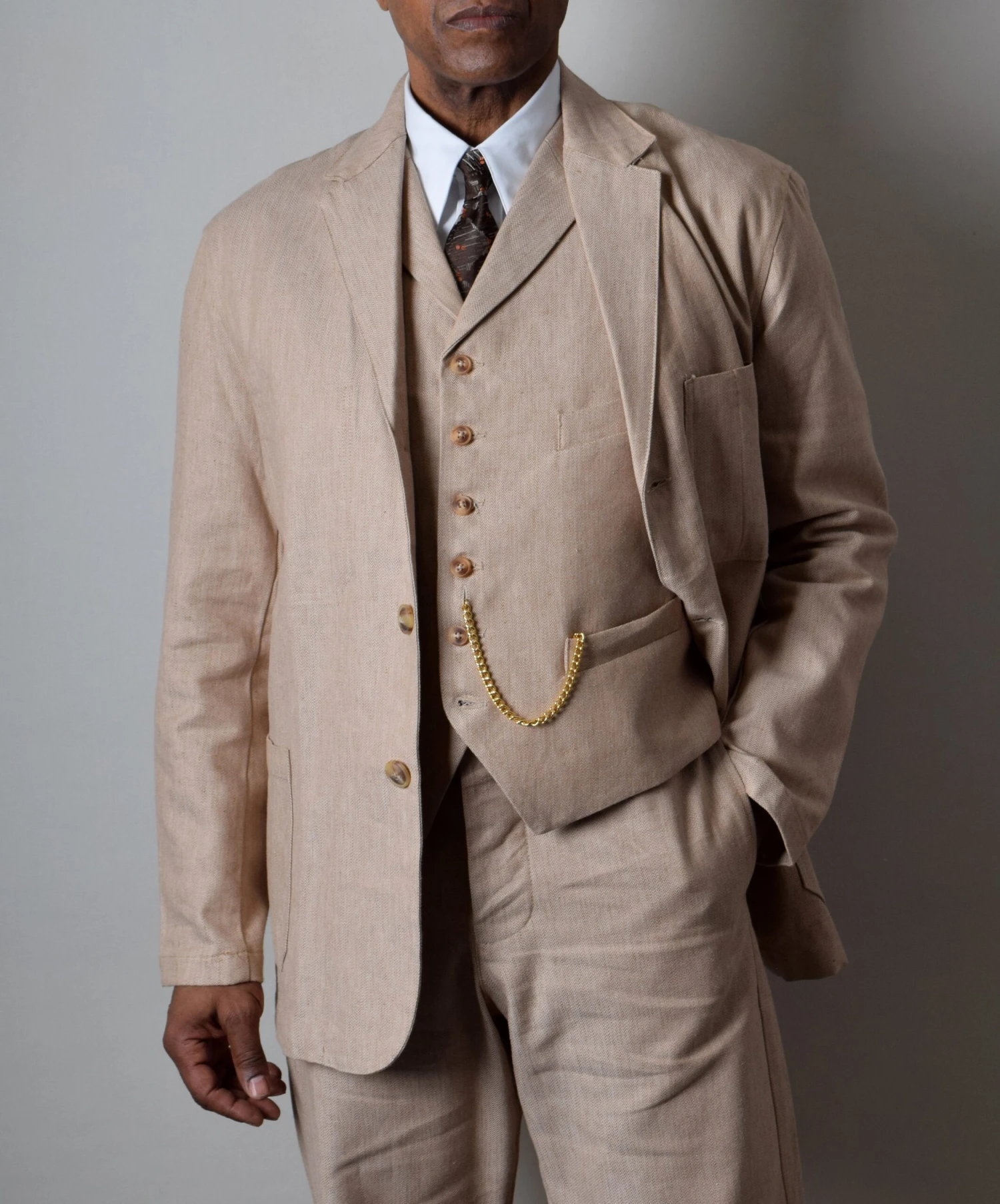 Cotton/Linen Blend Biscuit Coloured Jacket (JA450) 1 Cotton/Linen Blend Biscuit Coloured Jacket (JA450)