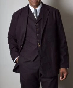 Dark Brown Herringbone Jacket - Shorter Sleeve (JA420-S)