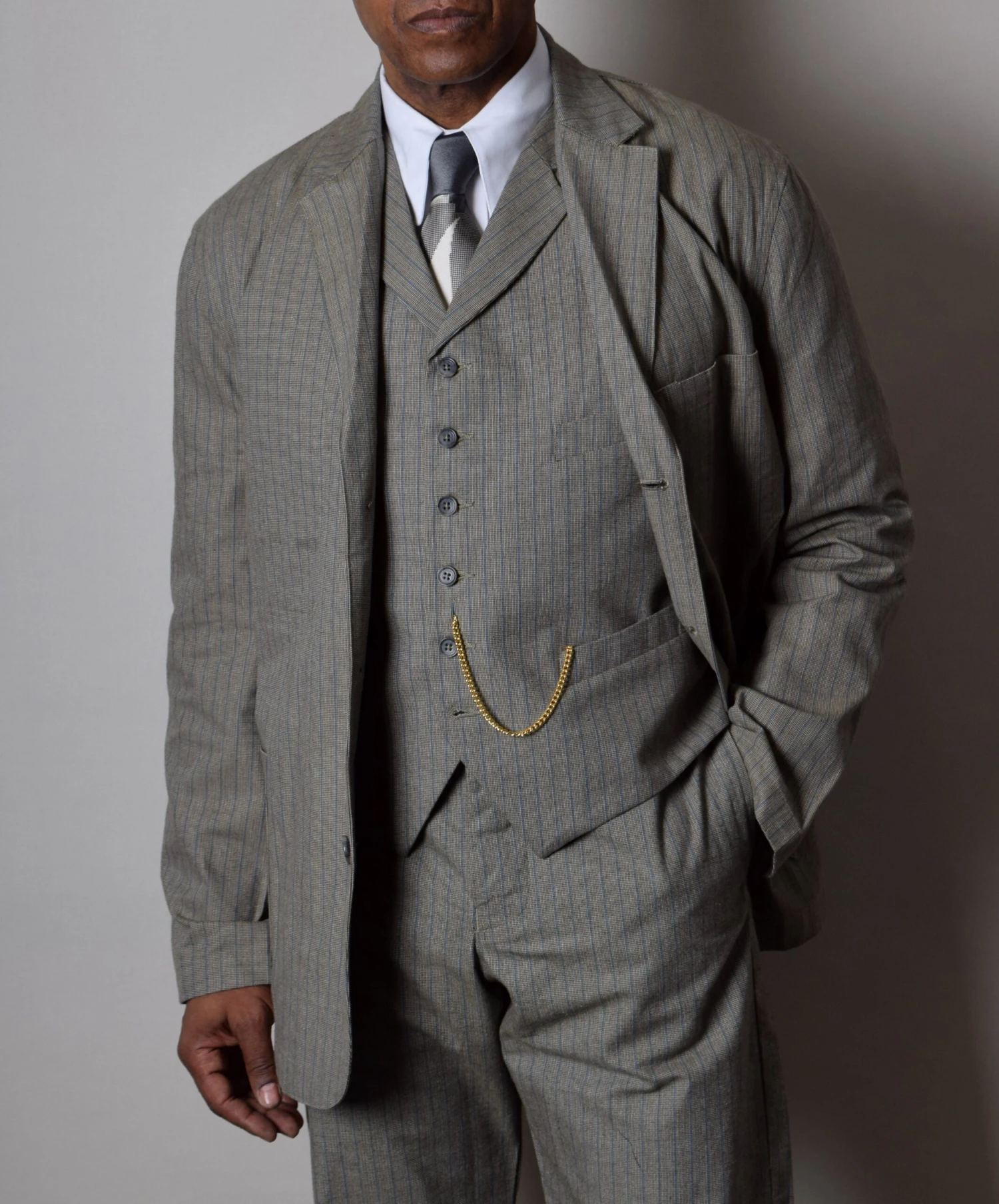 Olive/Blue Stripe Jacket (JA305) 1 Olive/Blue Stripe Jacket (JA305)