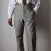 Olive/Blue Stripe Fishtail Back Trousers (TR305)