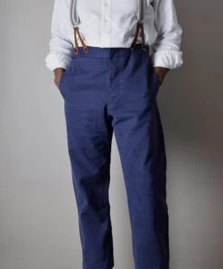 Washed Cotton Drill Fishtail Back Work Trousers (TR100)