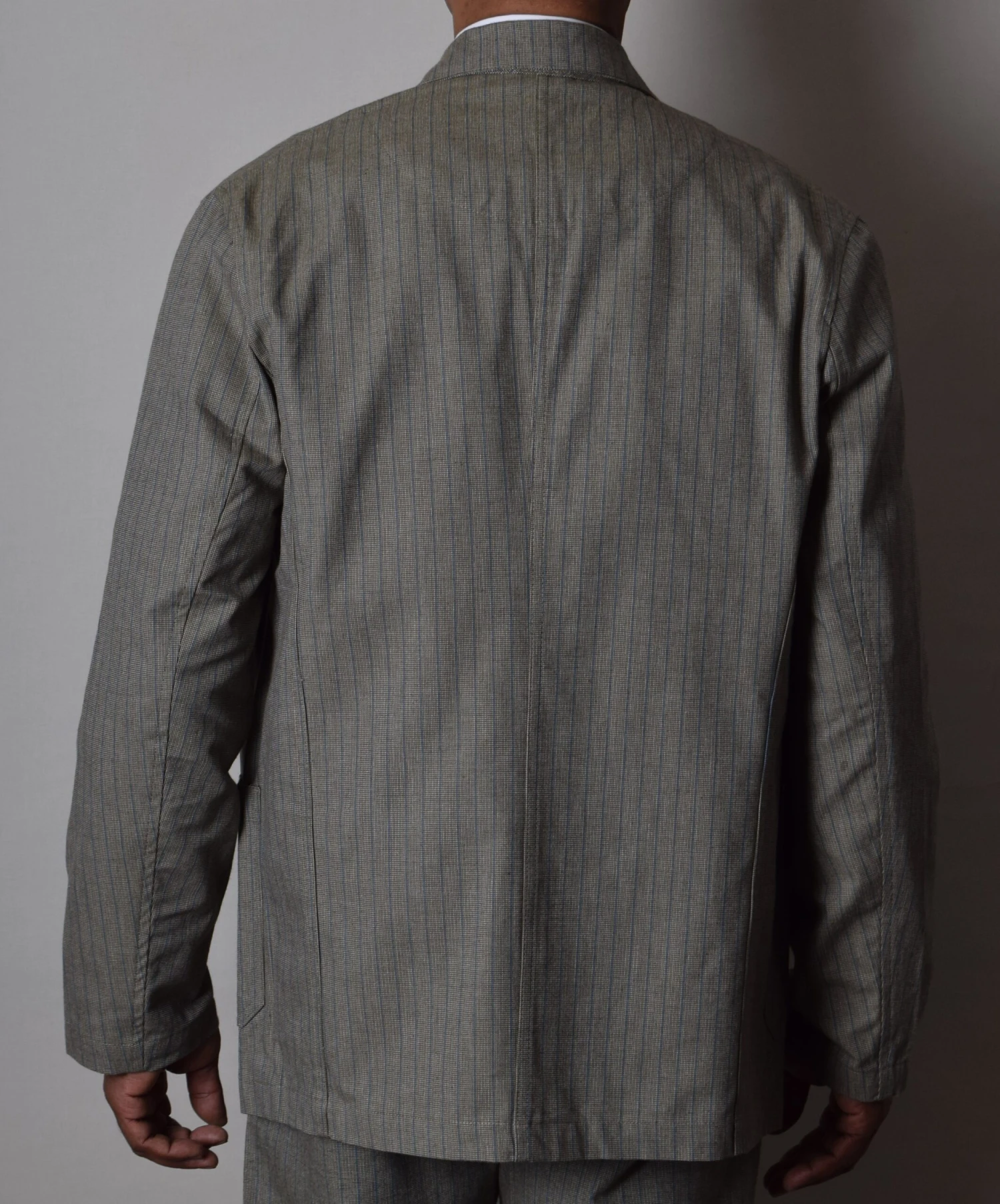 Olive/Blue Stripe Jacket (JA305) 3 Olive/Blue Stripe Jacket (JA305) - Image 3