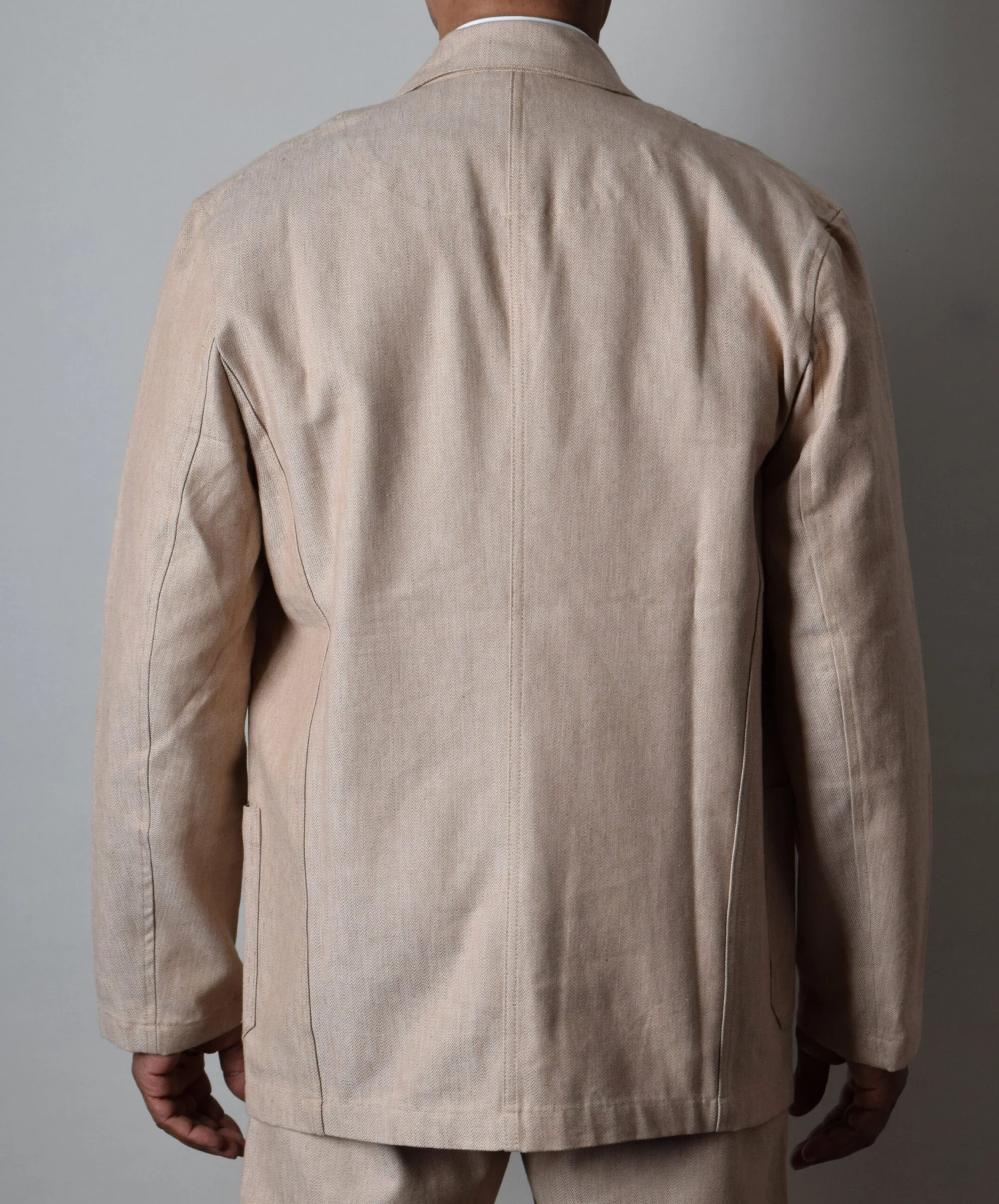 Cotton/Linen Blend Biscuit Coloured Jacket (JA450) 3 Cotton/Linen Blend Biscuit Coloured Jacket (JA450) - Image 3