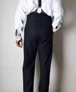Ebony Black Brushed Cotton Herringbone Fishtail Back Trousers (TR350) 6 Ebony Black Brushed Cotton Herringbone Fishtail Back Trousers (TR350) -Urban Mode Shop Edit3 eb790153 6071 4414 a543 a56d3b5c3c68