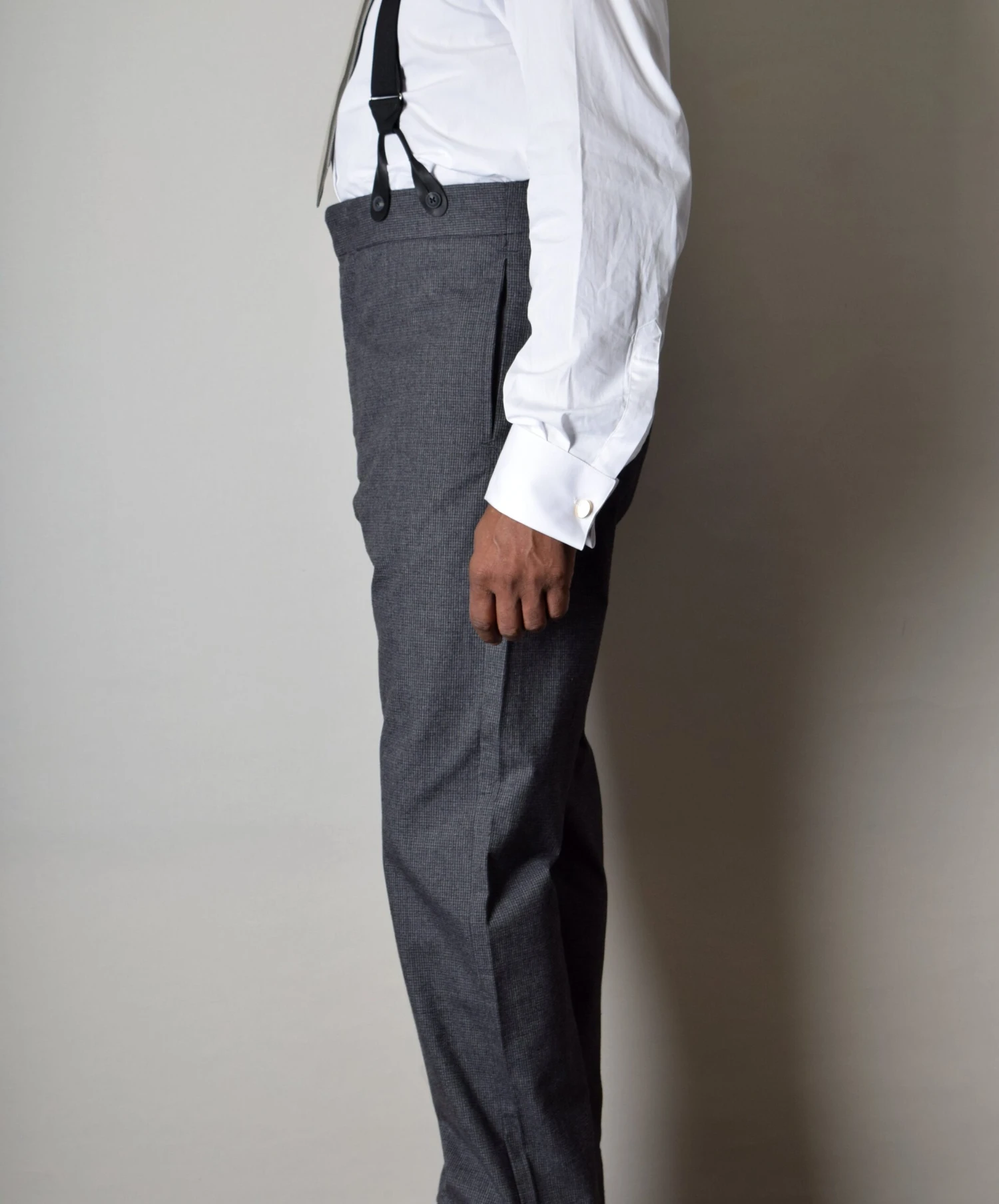 Charcoal Textured Weave Fishtail Back Trousers (TR360) 4 Charcoal Textured Weave Fishtail Back Trousers (TR360) - Image 4