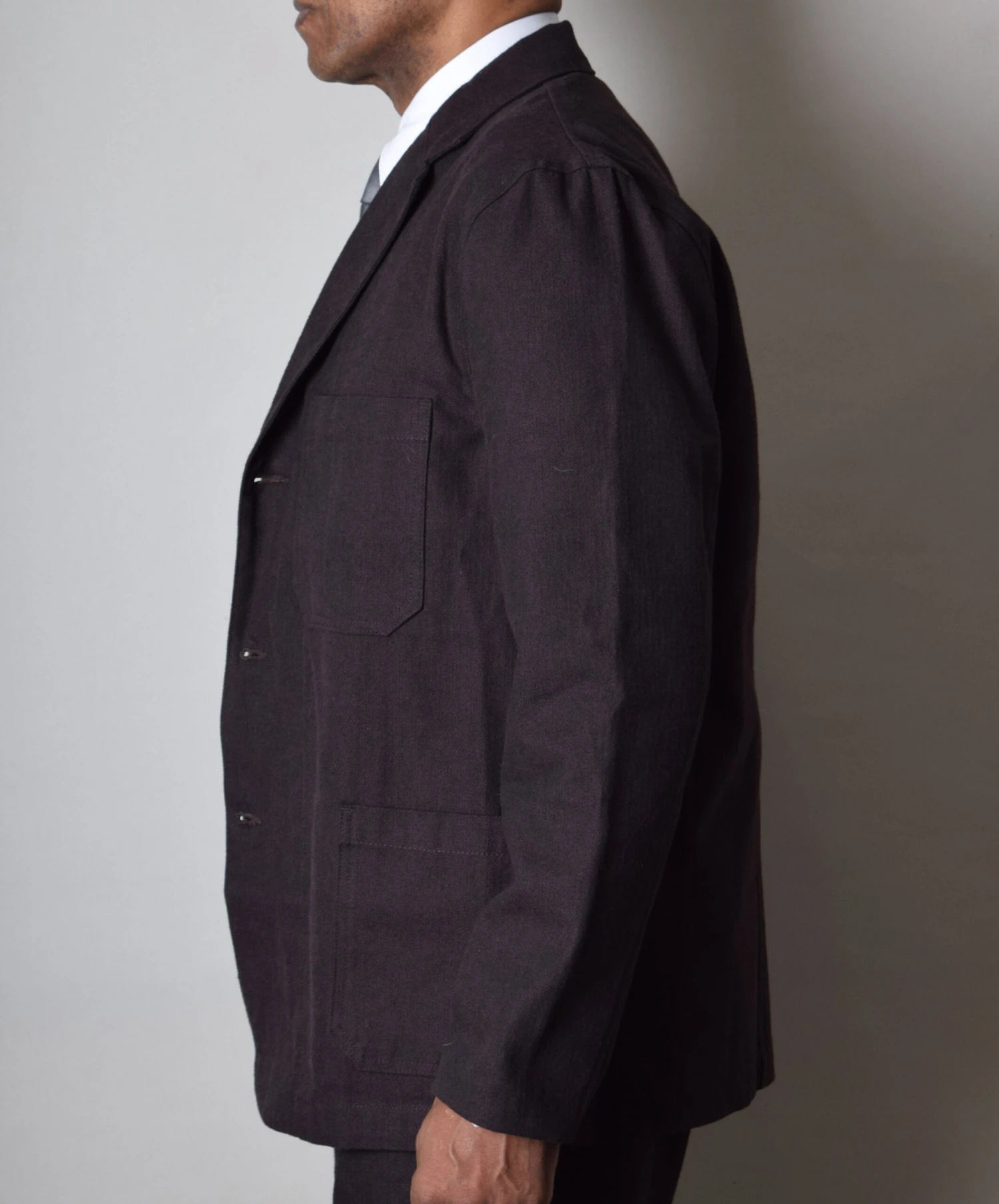 Dark Brown Herringbone Jacket (JA420) 4 Dark Brown Herringbone Jacket (JA420) - Image 4