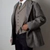 Grey Brown Twist Late Victorian Coat (JA1880-333)