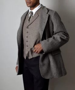 Grey Brown Twist Late Victorian Coat (JA1880-333)