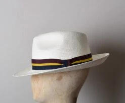 Regimental Panama In Bleached Straw (HA340) -Urban Mode Shop HA340RegimentalPanama BleachSideedited