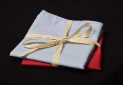 Plain Cotton Pocket Handkerchiefs (HA123) -Urban Mode Shop Lightblueandred