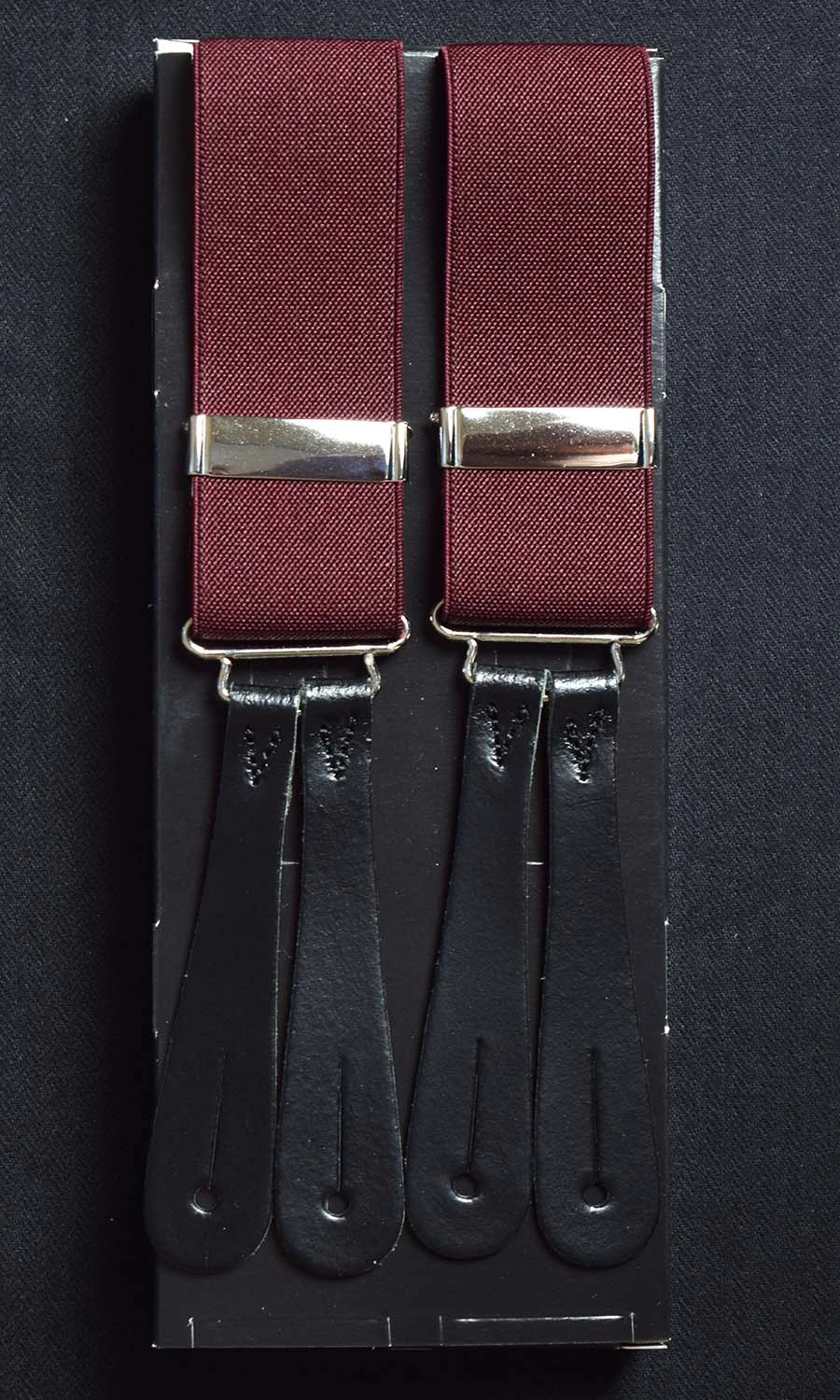 Plain Coloured Button-on Braces With Stamped Leather Ends (BR700) 13 Plain Coloured Button-on Braces With Stamped Leather Ends (BR700) - Image 13