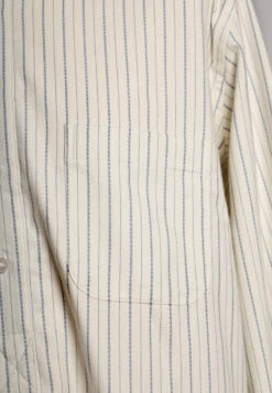 Cream / Blue Textured Stripe Grandad Shirt - Collar Attached (SH2124CA) -Urban Mode Shop Pocket6 7150fcf3 6ba4 46c7 b2cc a066662fe117