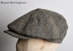 Harris Tweed Traditional Eight Piece Cap (HA154) 10 Harris Tweed Traditional Eight Piece Cap (HA154) -Urban Mode Shop RussetHerringbone1 HA154