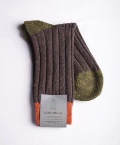 Scott-Nichol Wool Socks (SO176) -Urban Mode Shop SO176 Brown Green Fleck