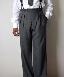 Pleated Front Trousers (TR1920) -Urban Mode Shop TR1920 O Grey 1