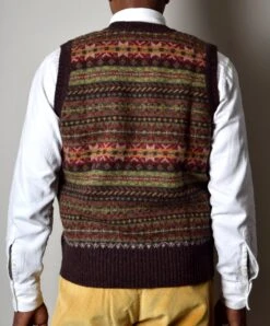 Turin Wool Fair Isle Slipover (KN131) -Urban Mode Shop Turin Wool Fair Isle Slipover KN131 Back