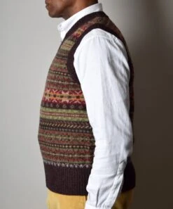 Turin Wool Fair Isle Slipover (KN131) -Urban Mode Shop Turin Wool Fair Isle Slipover KN131 Side 2